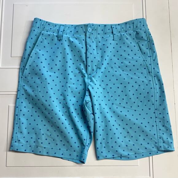 Under Armour UA Drive Printed 10" Golf Shorts Mens 34 Blue Floral Print - Picture 1 of 5